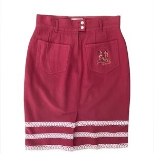 Andres New Traditionals Midi Skirt Cottagecore Cashmere Wool Lace trim Belgium